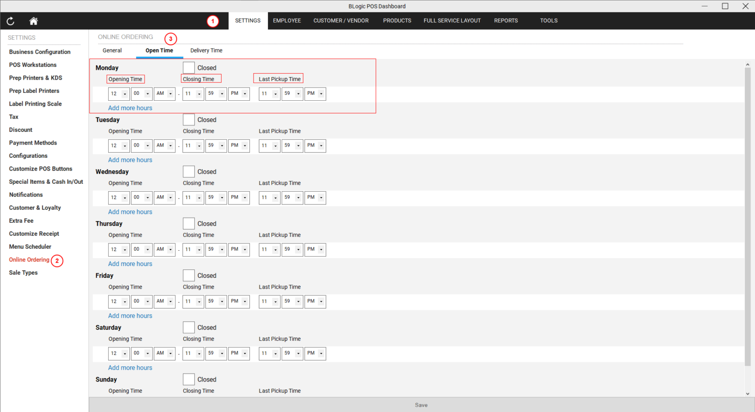 Blogic Systems How to Set Store Hours for Online Ordering – BLogic Systems Helpdesk