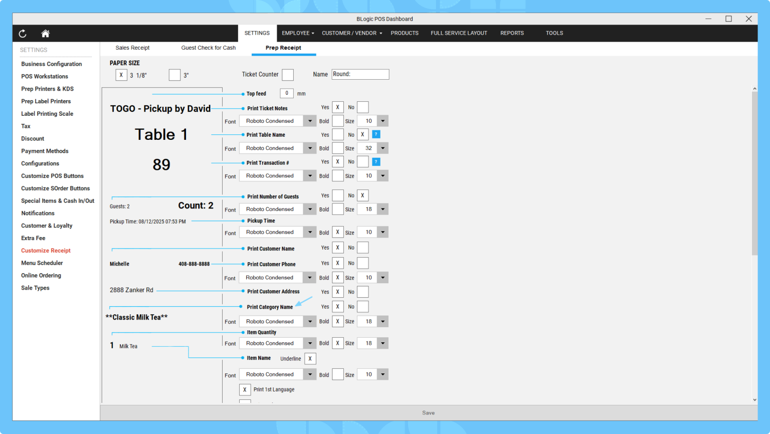 How to Configure Category-Based Sorting and Display on Prep Receipts ...
