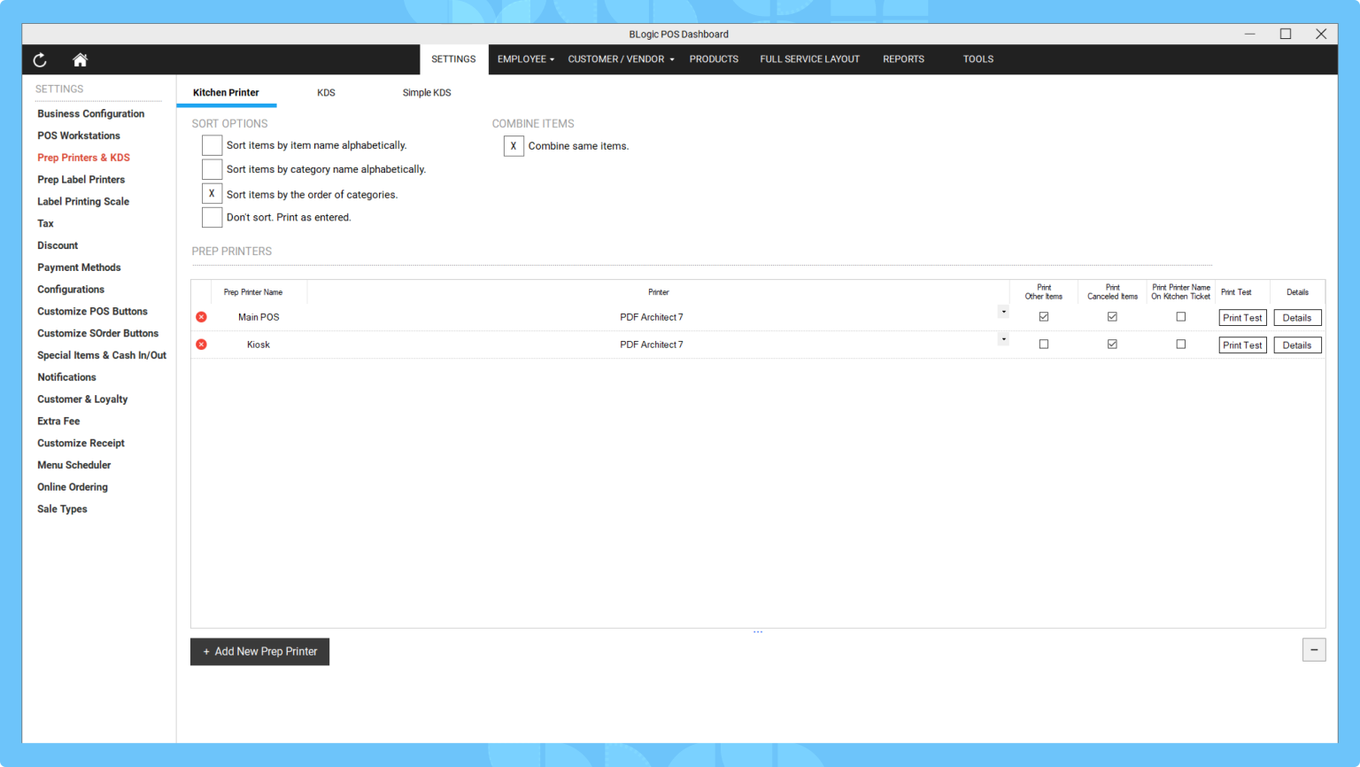 Blogic Systems How to Configure Category-Based Sorting and Display on Prep Receipts ...