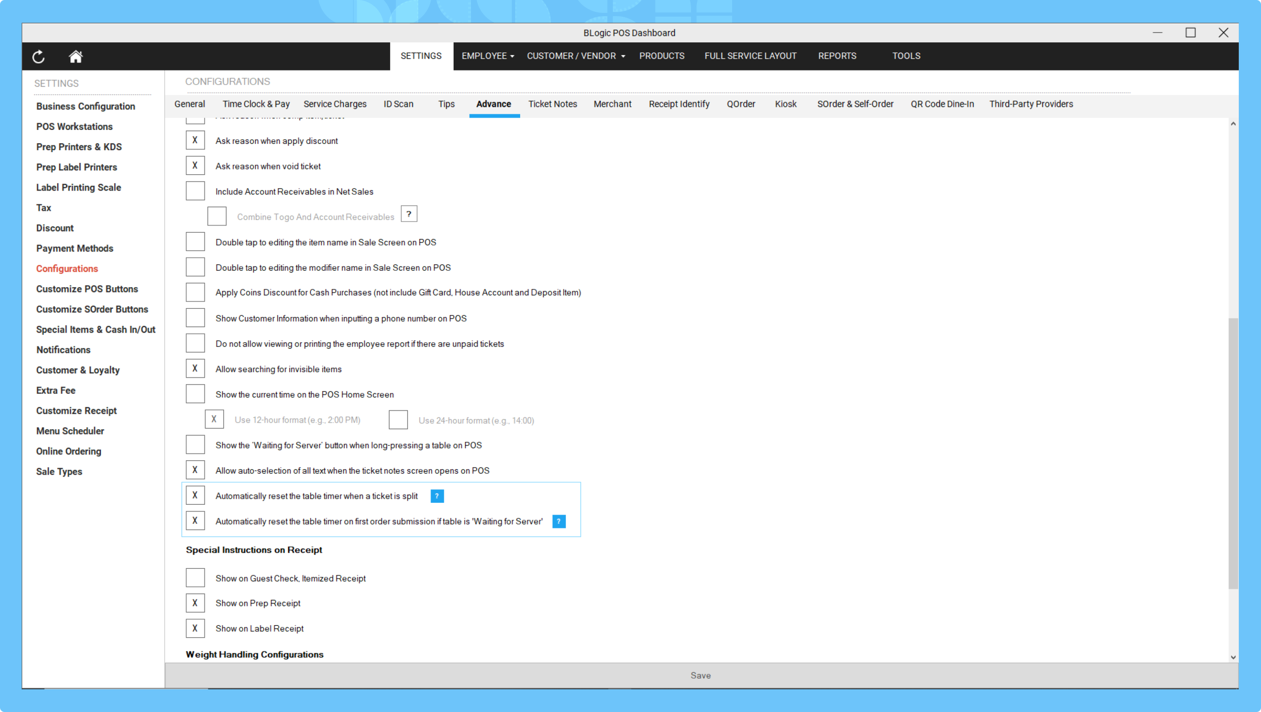 Blogic Systems How to Configure Automatic Table Timer Reset in POS Dashboard – BLogic ...