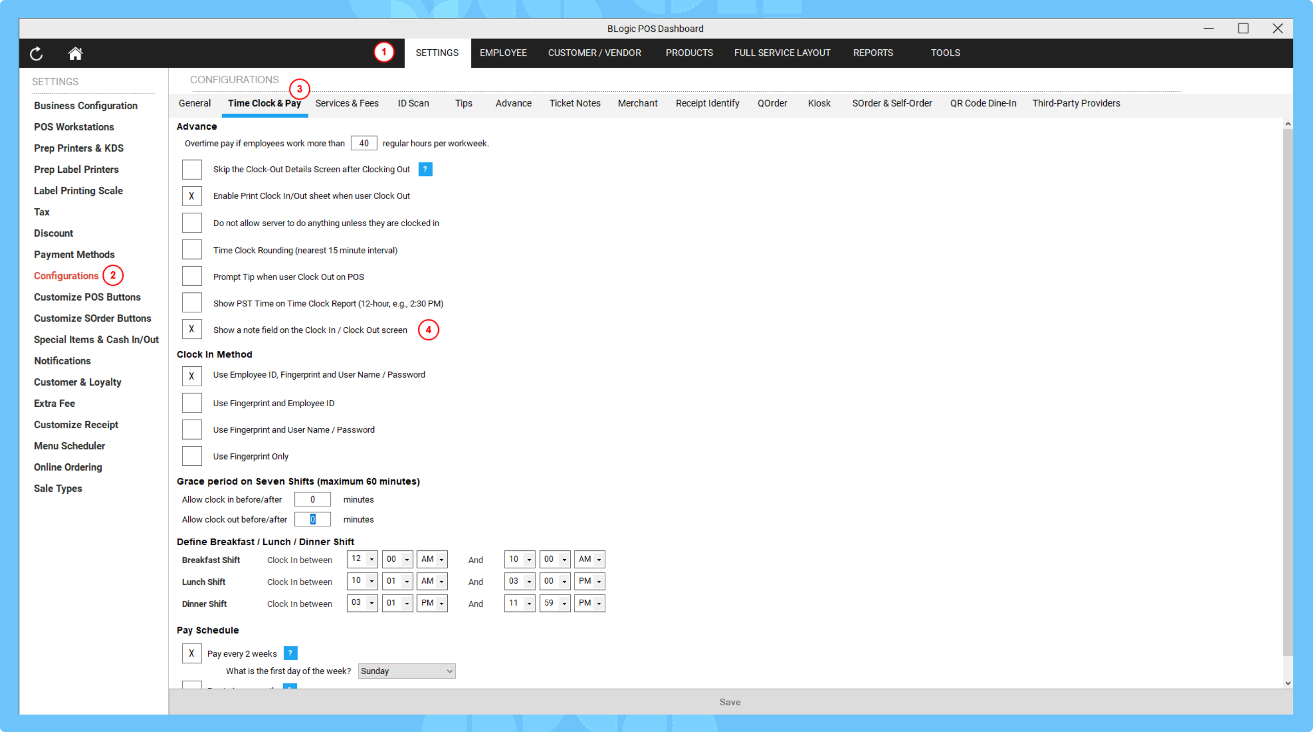 Blogic Systems How to Enable and Use Clock-In / Clock-Out Notes on POS Time Clock ...
